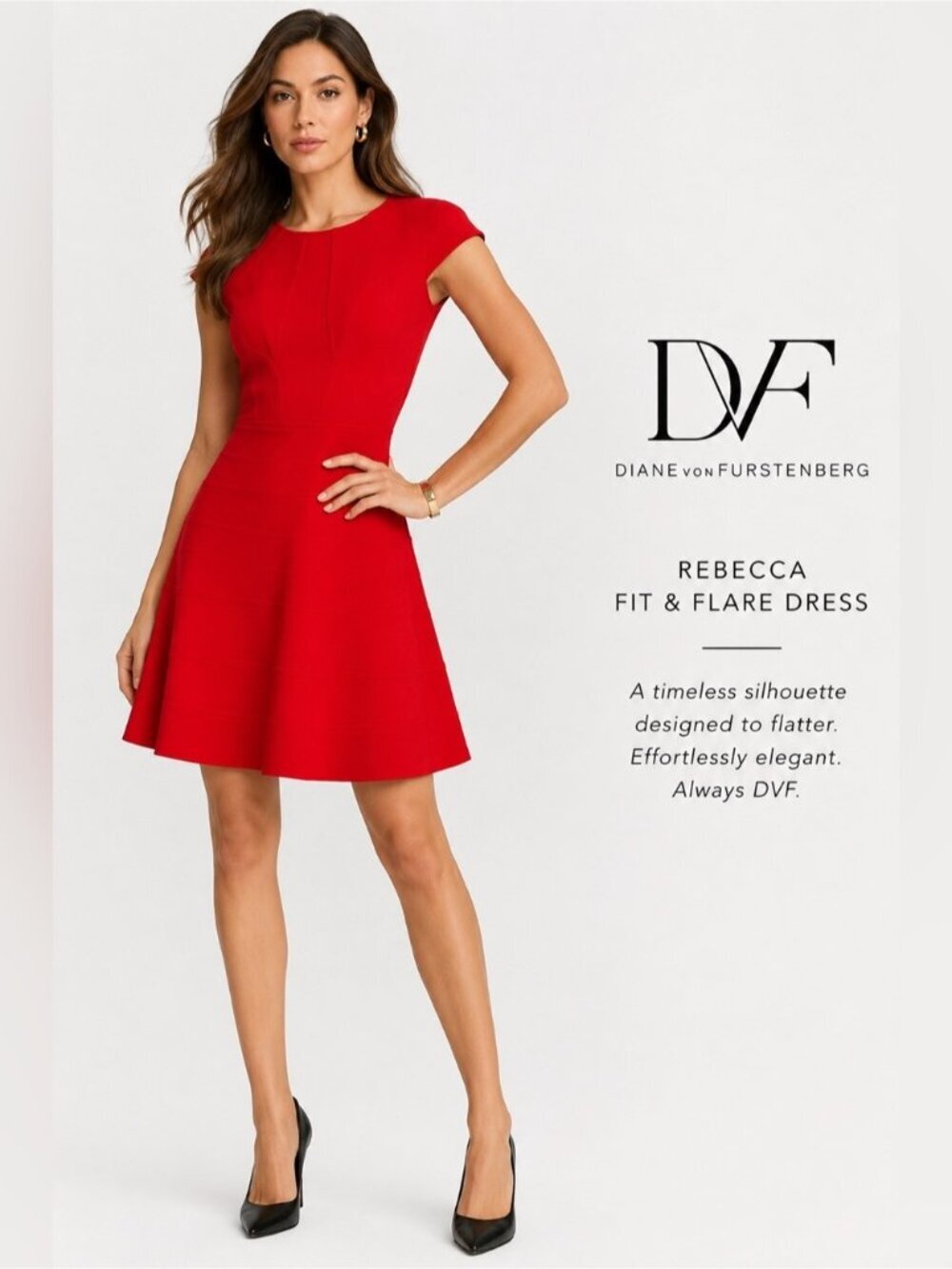 Diane von Furstenberg Rebecca Fit & Flare Dress | Bright Red | Size 0